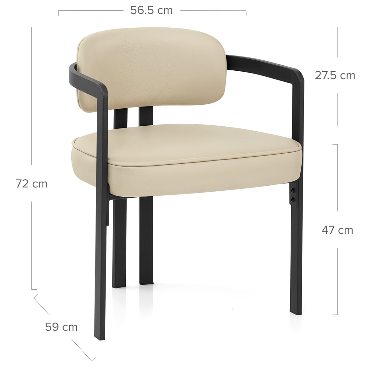 Chaise Cuir Véritable - Kara Crème