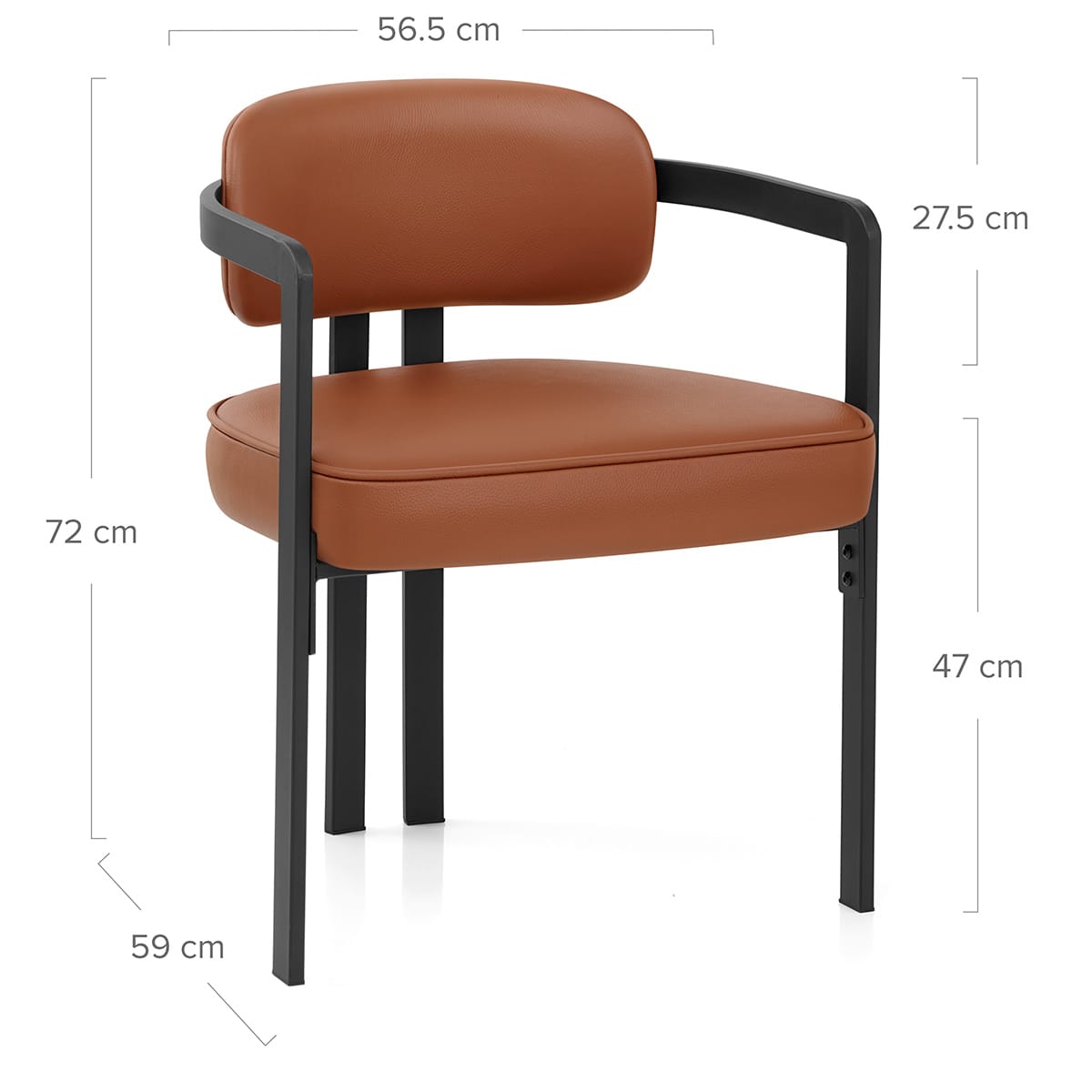Chaise Cuir Véritable - Kara Marron