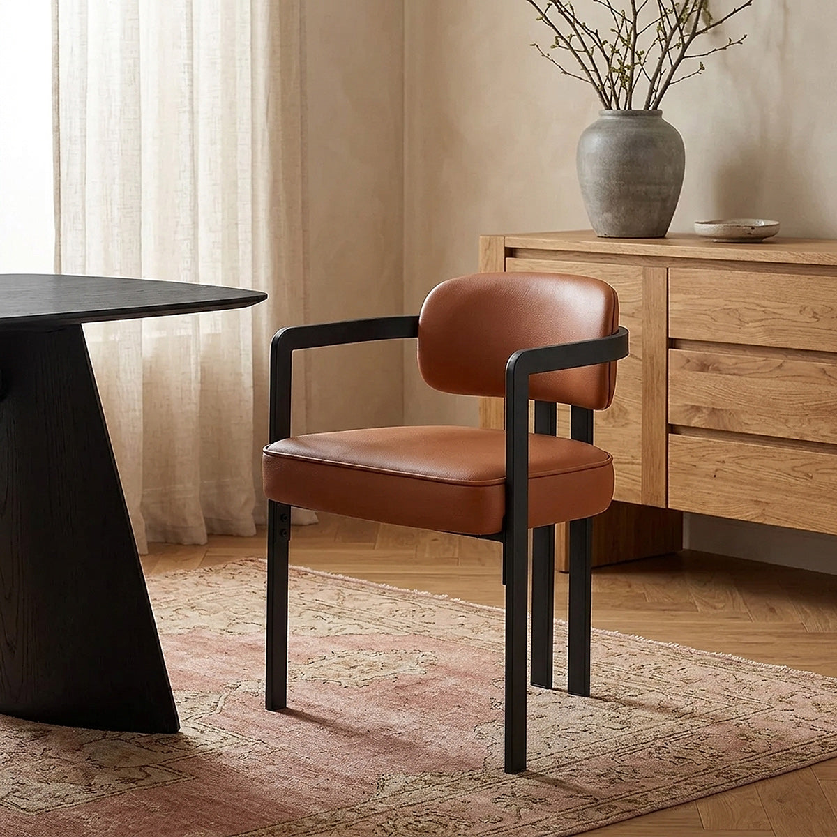 Chaise Cuir Véritable - Kara Marron