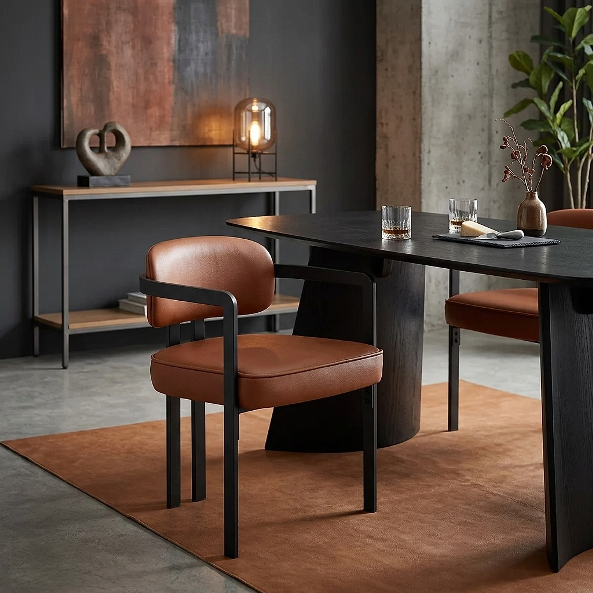 Chaise Cuir Véritable - Kara Marron
