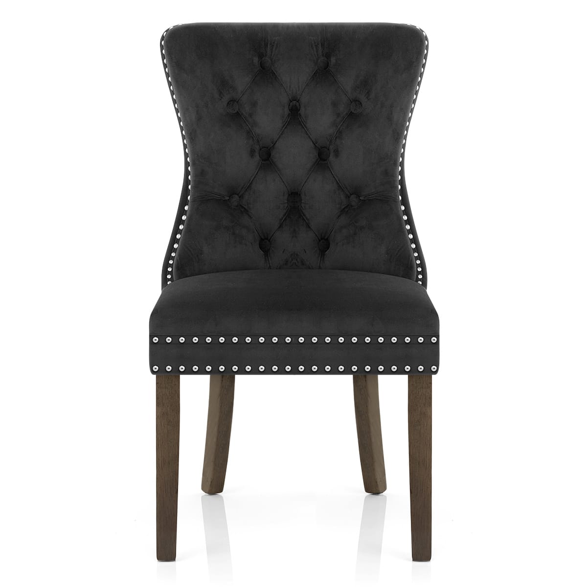 Chaise Bois Velours - Kensington Noir 