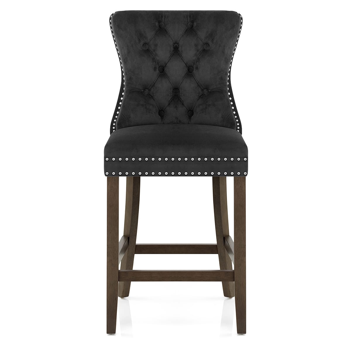 Tabouret de Bar Bois Velours - Kensington Noir 
