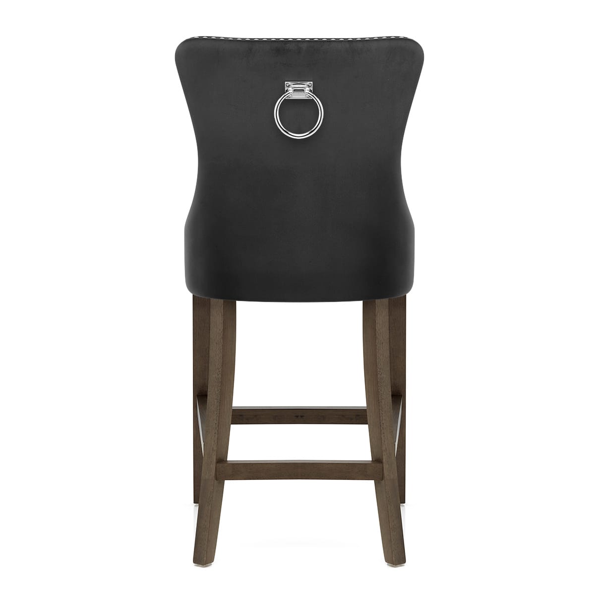 Kensington Wooden Stool Black Velvet