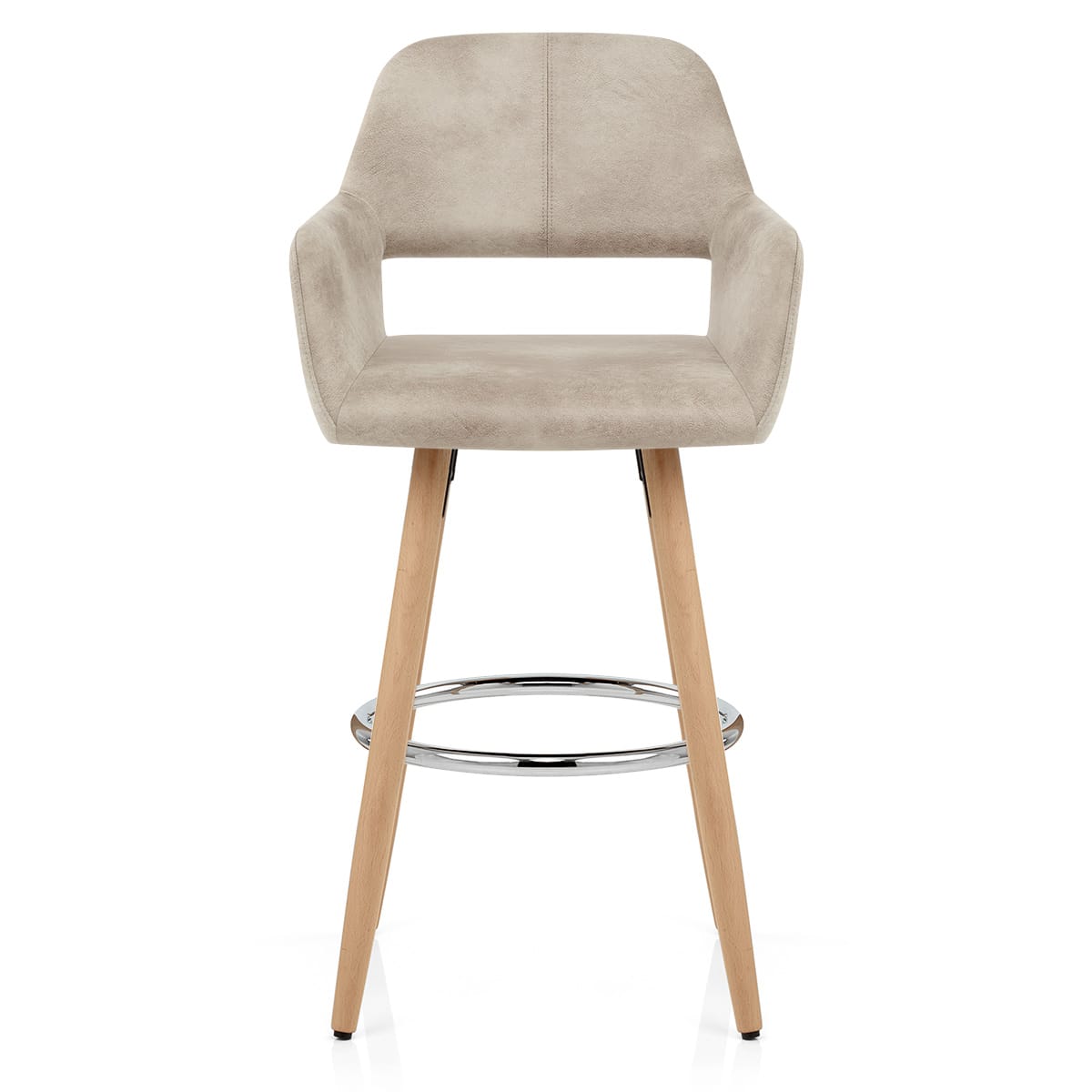Chaise de Bar Bois Faux Cuir Antique - Kite Crème 