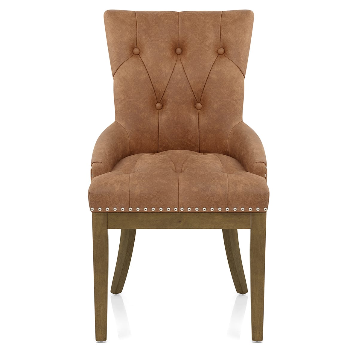 Chaise Faux Cuir Bois - Knightsbridge Marron