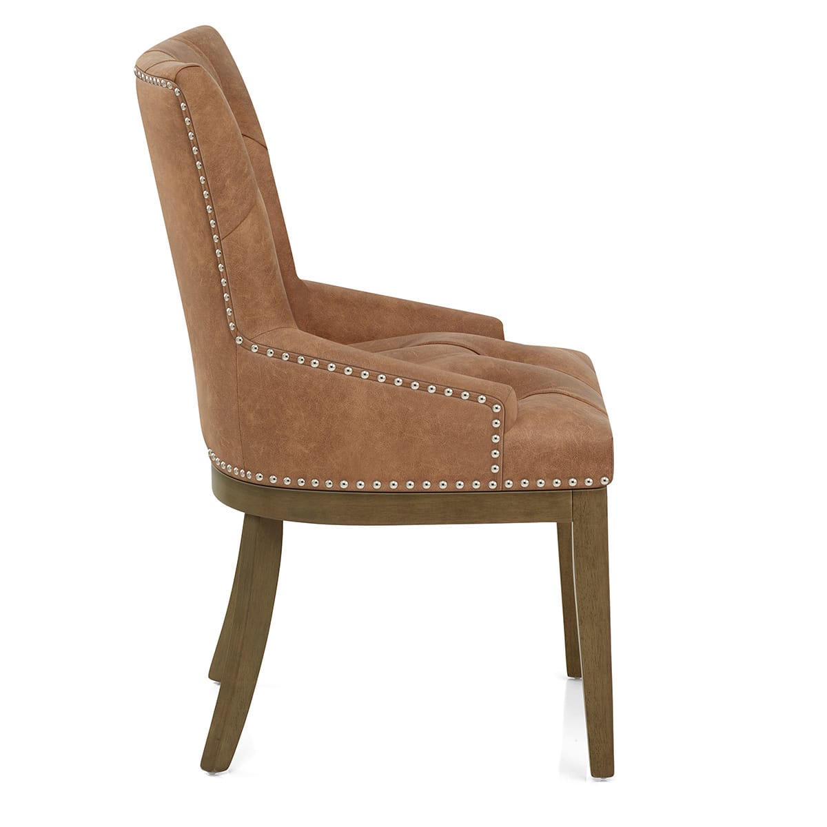 Chaise Faux Cuir Bois - Knightsbridge Marron