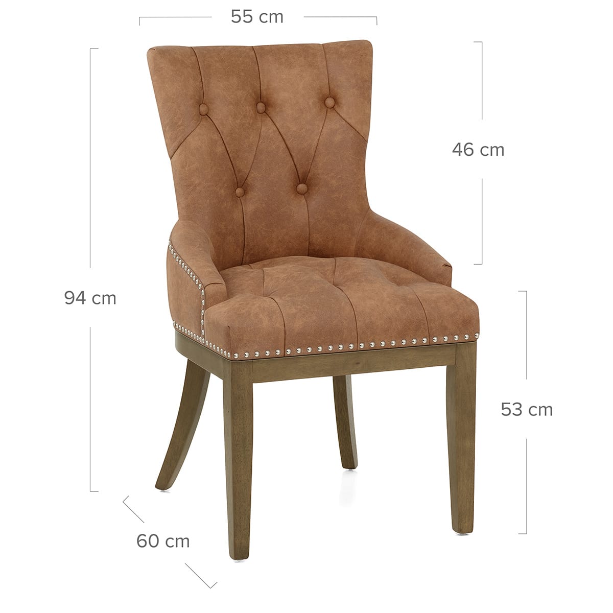 Chaise Faux Cuir Bois - Knightsbridge Marron