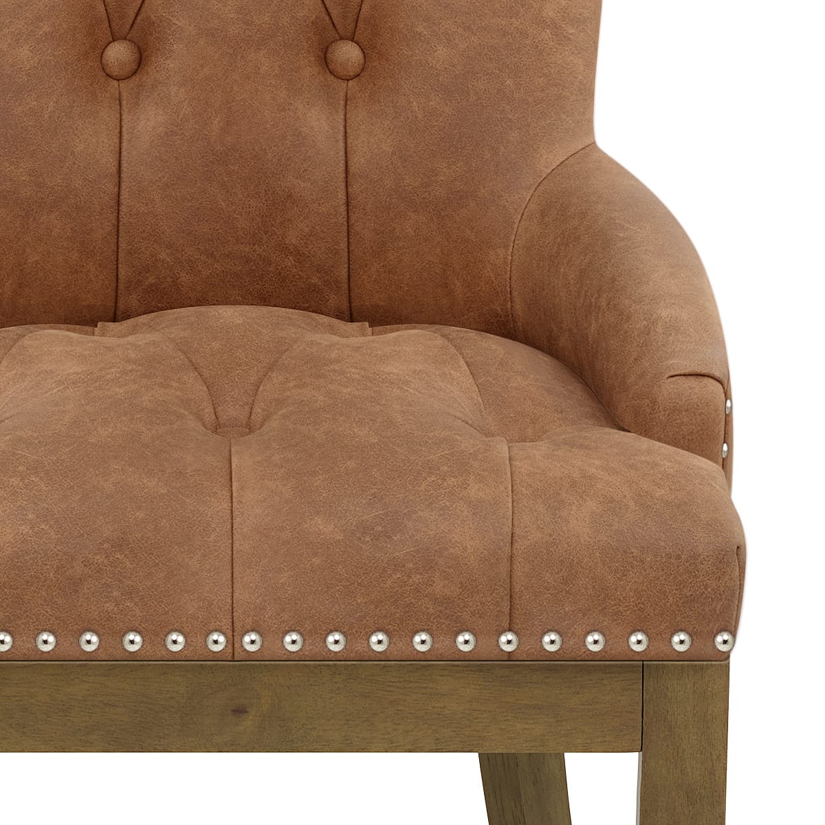 Chaise Faux Cuir Bois - Knightsbridge Marron
