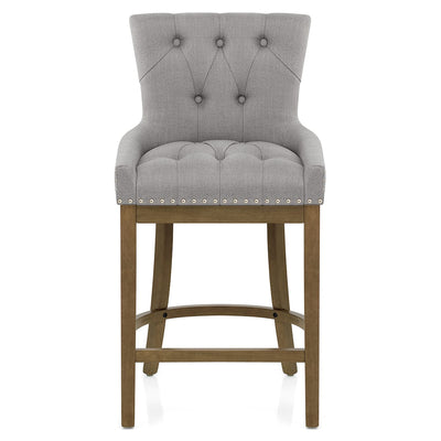 Tabouret de Bar Bois Tissu - Knightsbridge Gris 