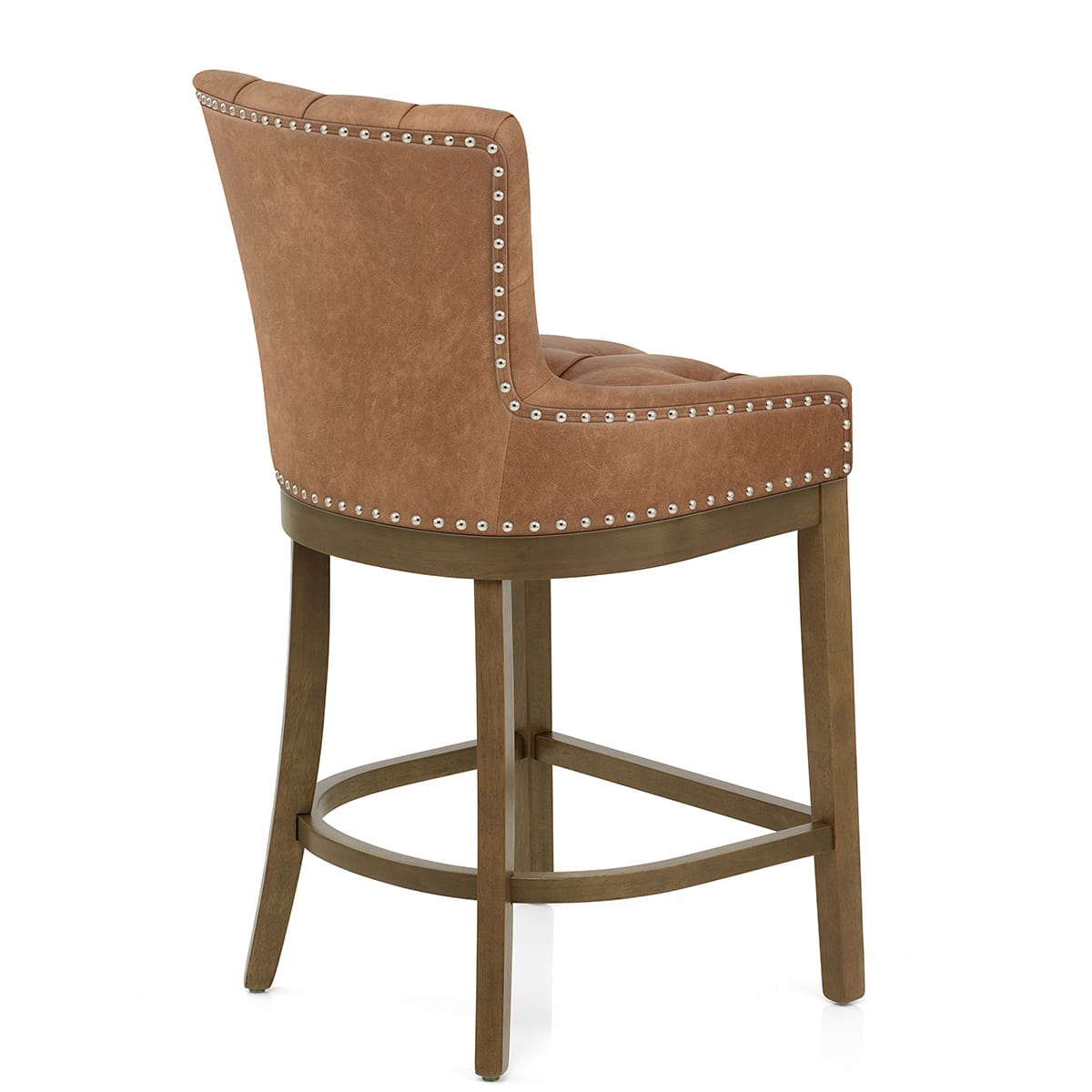 Tabouret de Bar Faux Cuir Bois - Knightsbridge Marron