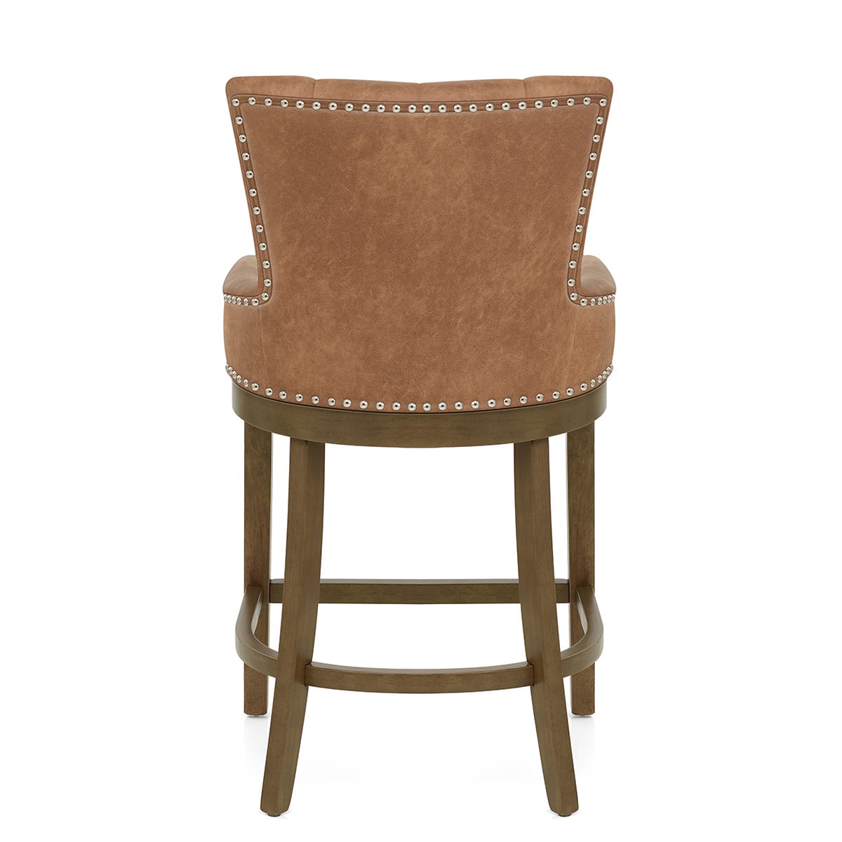 Tabouret de Bar Faux Cuir Bois - Knightsbridge Marron
