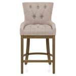 Knightsbridge Oak Stool Tweed Fabric