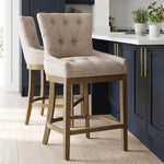 Tabouret de Bar Bois Tissu - Knightsbridge Taupe 