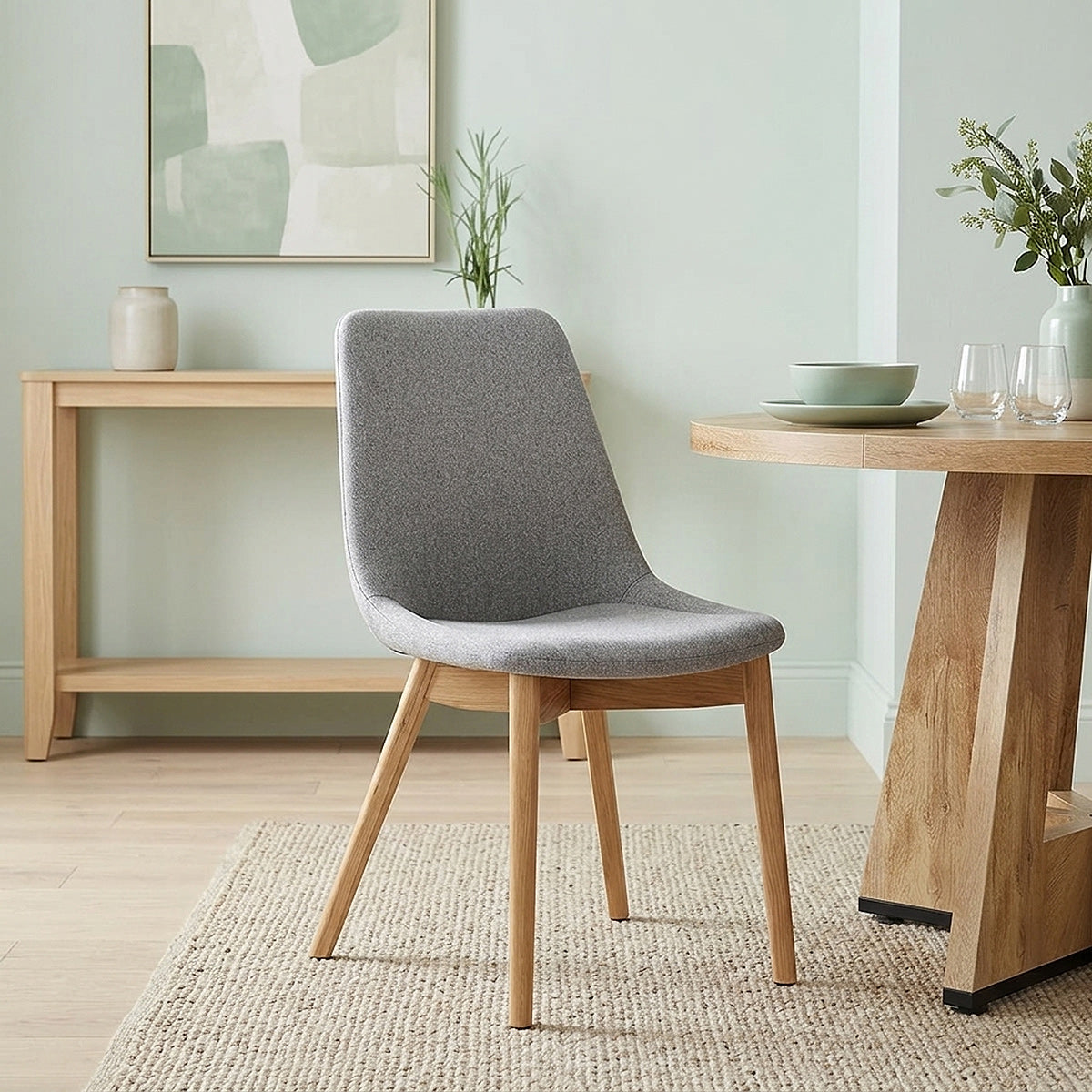 Chaise Bois Tissu - Kobe Gris 