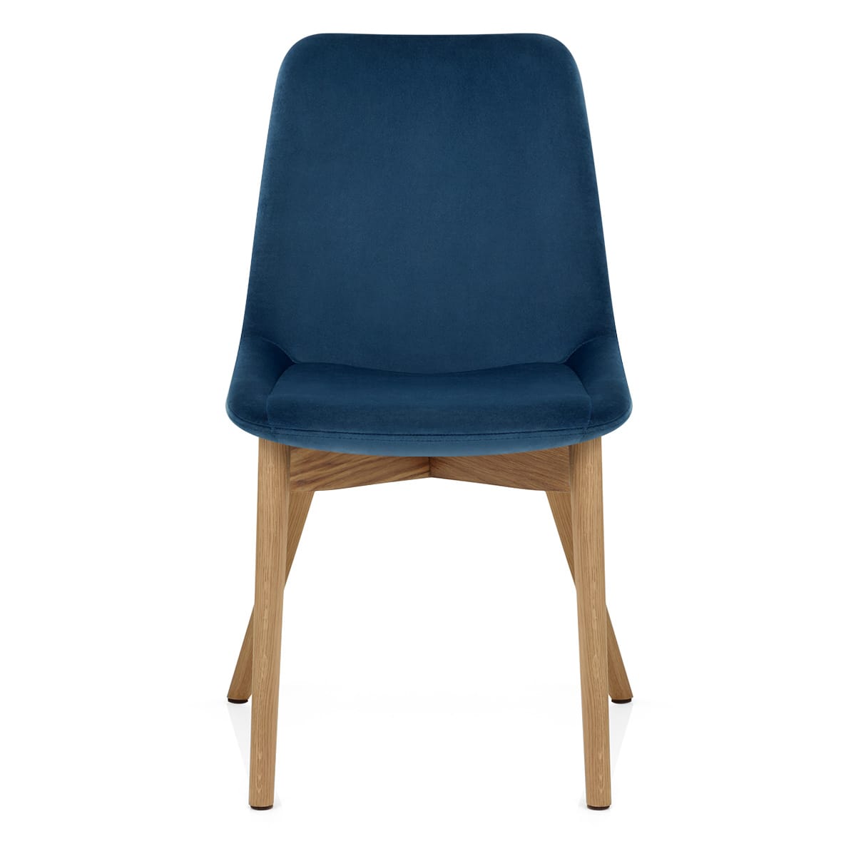 Chaise Velours Chêne - Kobe Bleu 