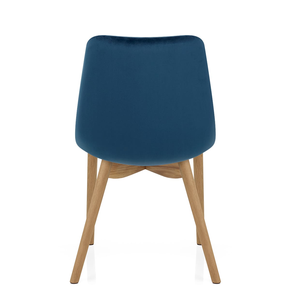 Kobe Dining Chair Oak & Blue Velvet