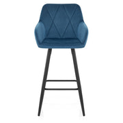 Lanson Bar Stool Midnight Blue Velvet