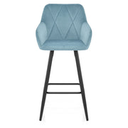 Lanson Bar Stool Sky Blue Velvet