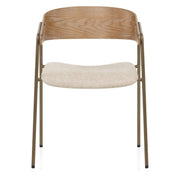 Lauren Oak Dining Chair Beige Fabric