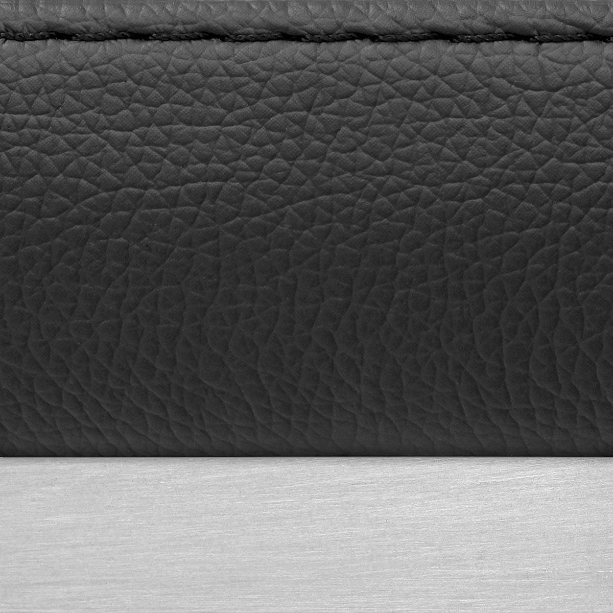 Leah Brushed Real Leather Stool Black