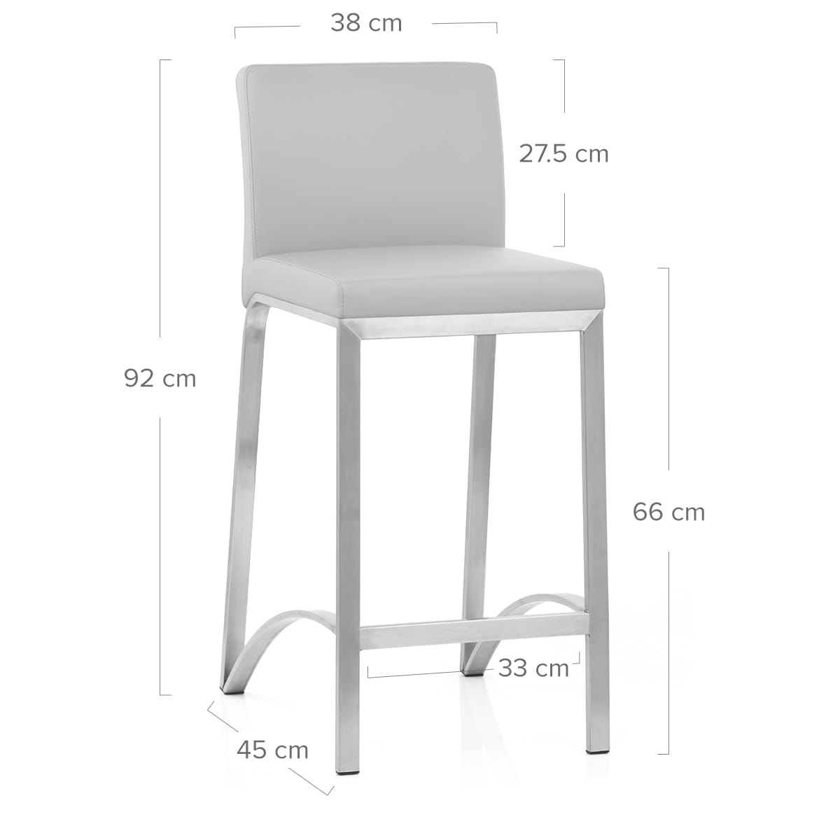 Leah Brushed Stool Grey