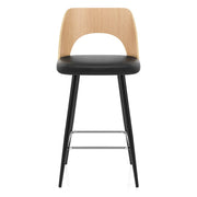 Leo Bar Stool Oak & Black