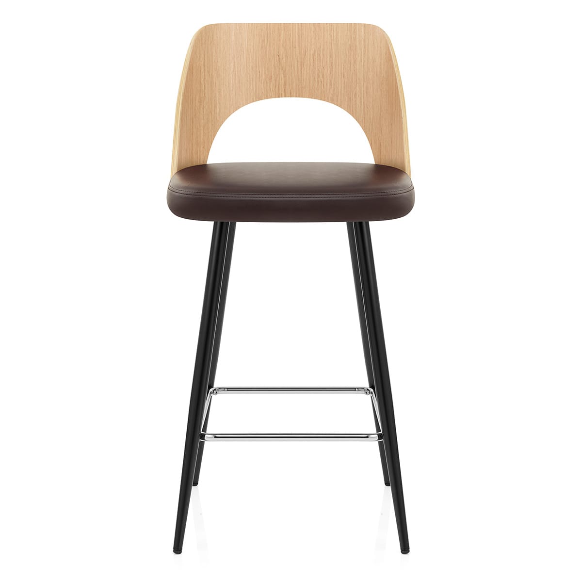 Leo Bar Stool Oak & Brown