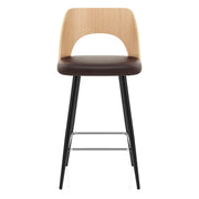 Leo Bar Stool Oak & Brown