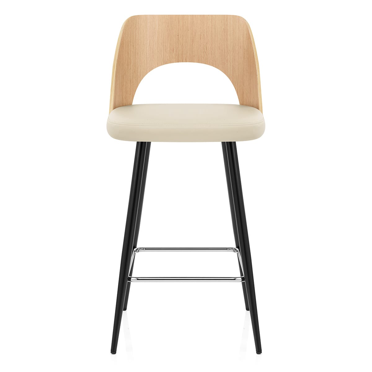Leo Bar Stool Oak & Cream