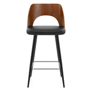 Leo Bar Stool Walnut & Black