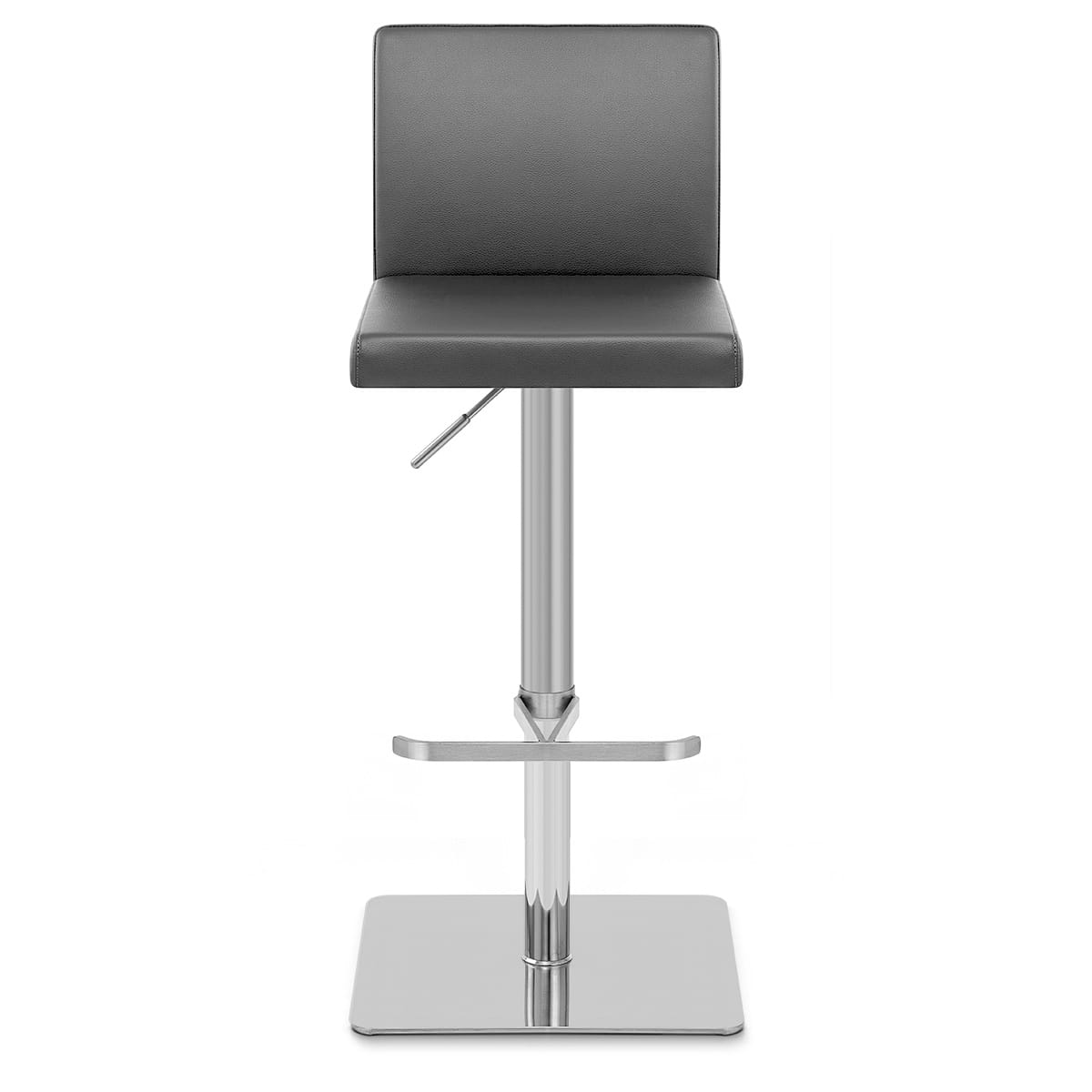 Chaise de Bar Faux Cuir Chrome Brosse - Lexi Gris