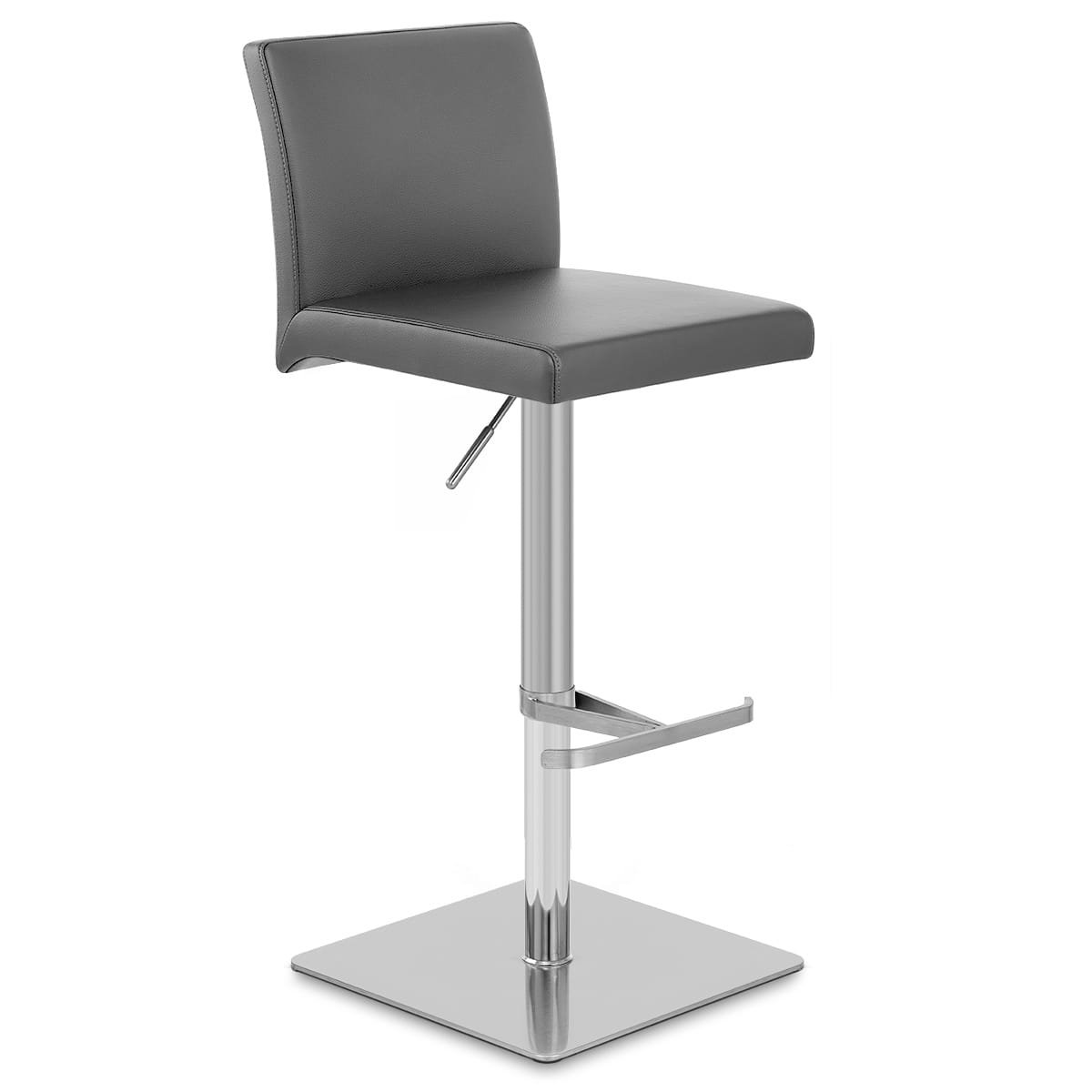 Chaise de Bar Faux Cuir Chrome Brosse - Lexi Gris