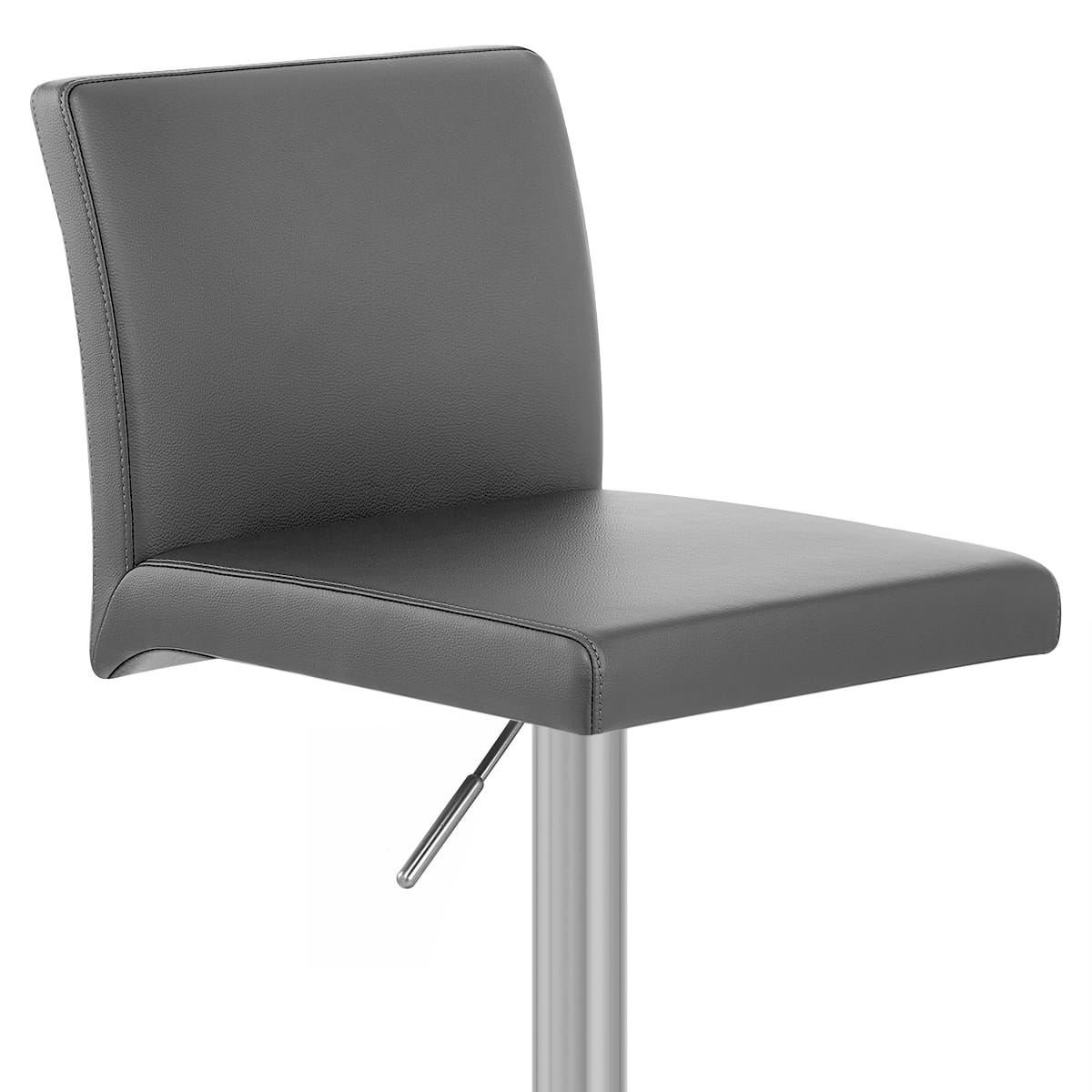 Chaise de Bar Faux Cuir Chrome Brosse - Lexi Gris
