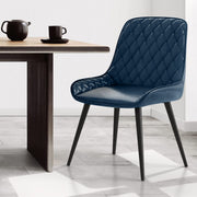 Chaise Faux Cuir Antique - Lincoln Bleu 
