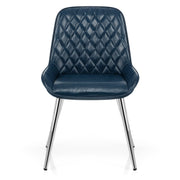 Lincoln Chrome Chair Antique Blue