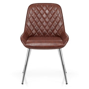 Lincoln Chrome Chair Antique Brown
