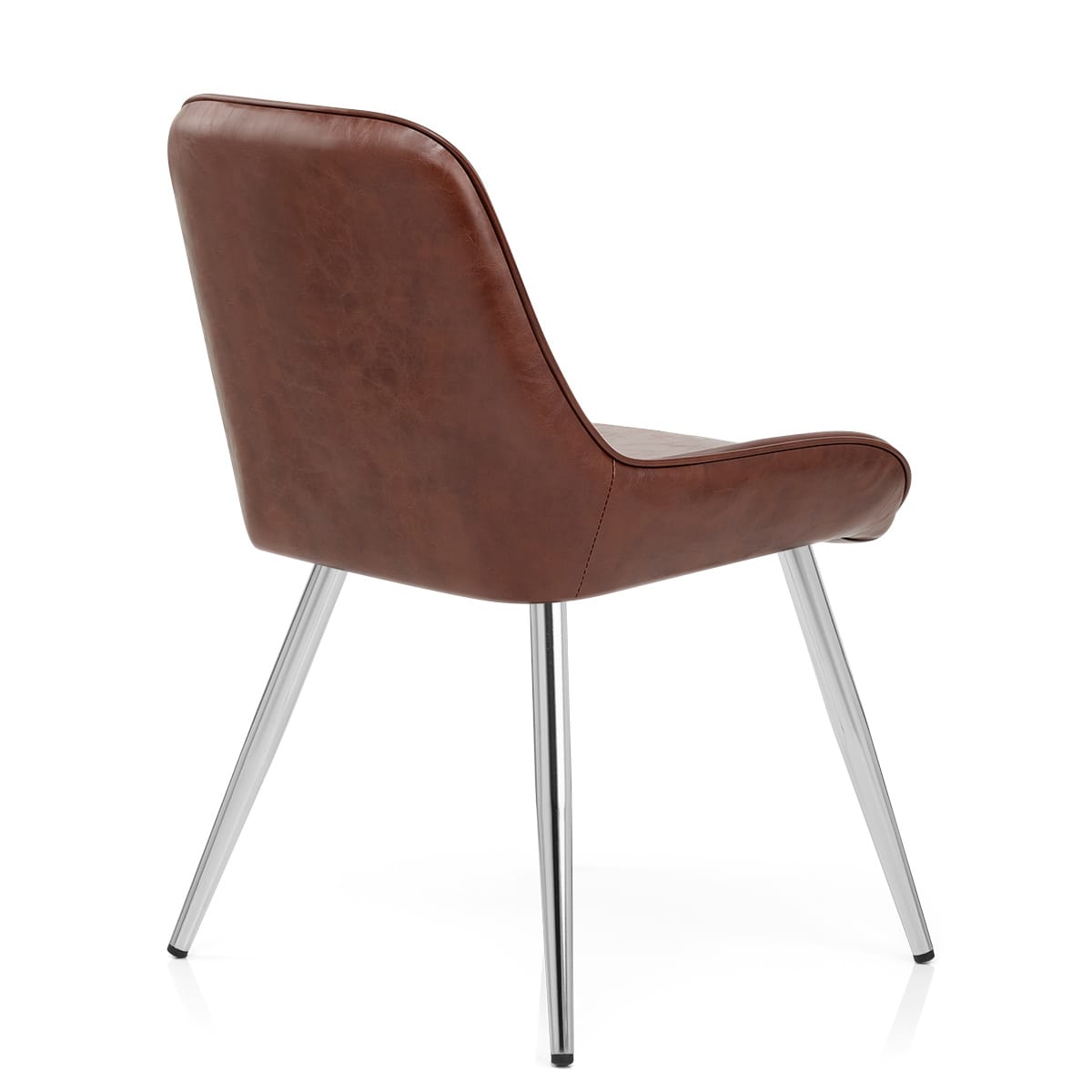 Lincoln Chrome Chair Antique Brown
