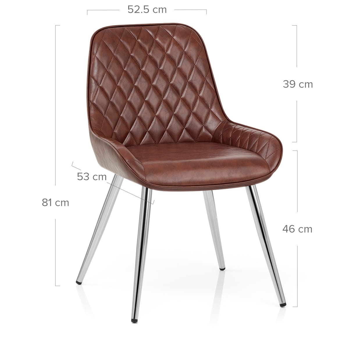Lincoln Chrome Chair Antique Brown