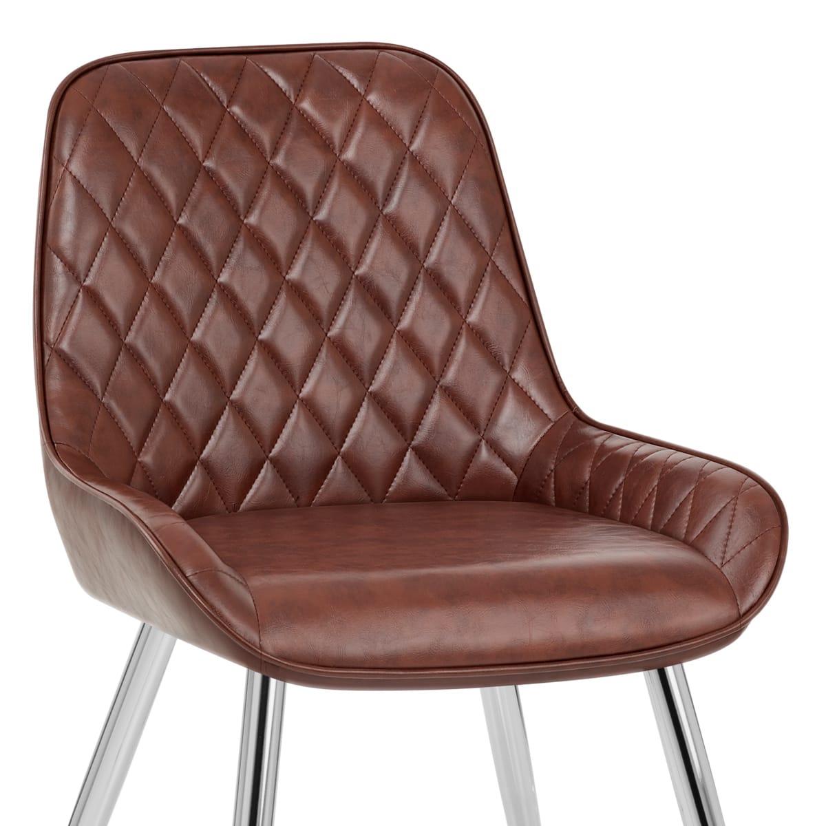 Lincoln Chrome Chair Antique Brown