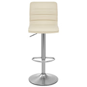 Linear Brushed Steel Bar Stool Cream