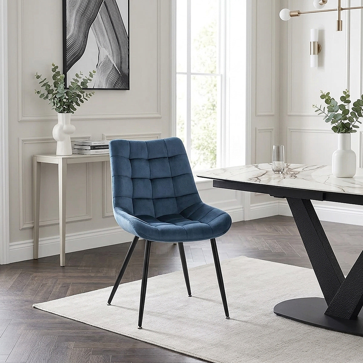 Chaise Velours - Lisbon Bleu 