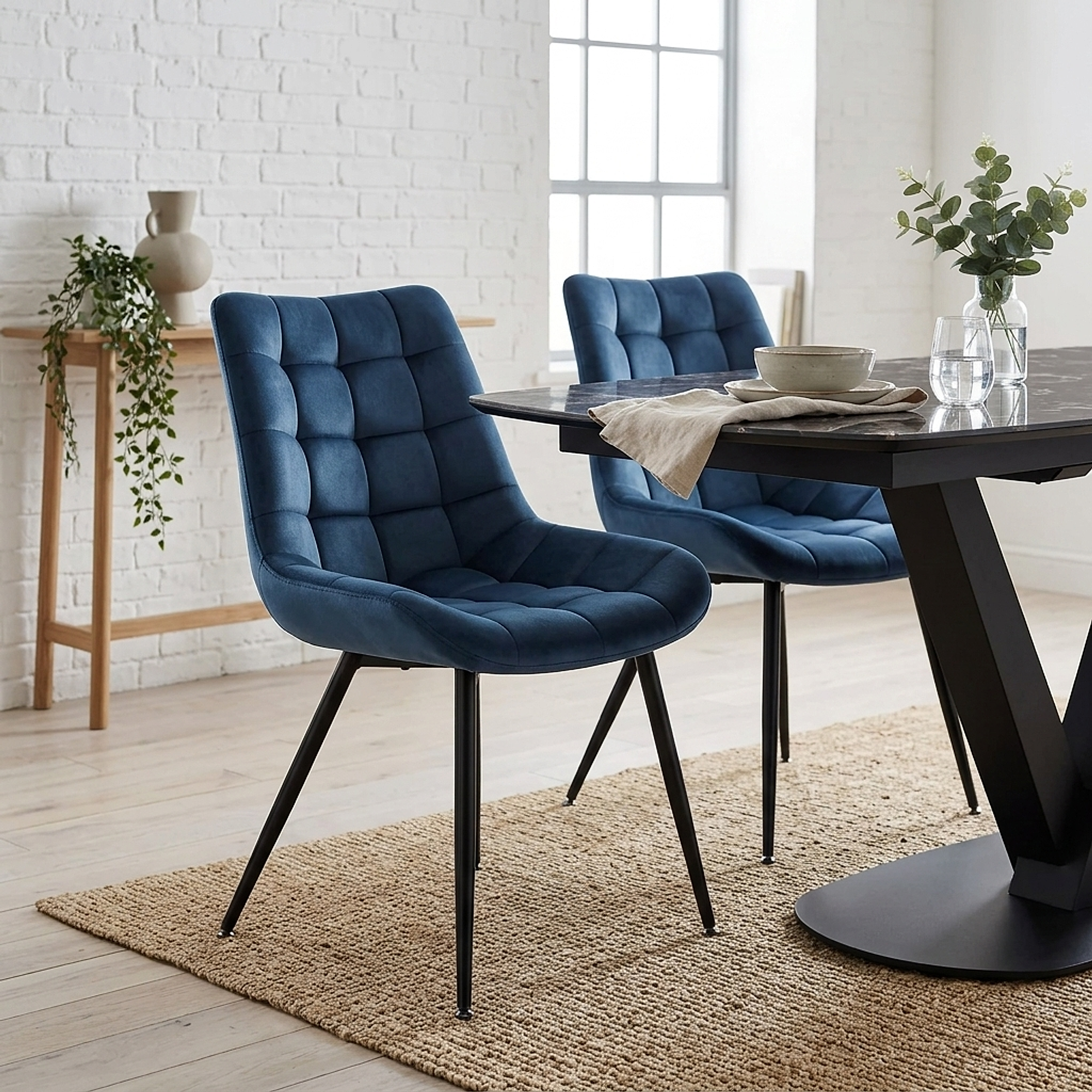 Chaise Velours - Lisbon Bleu 