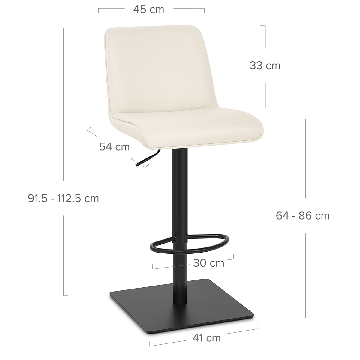 Lola Real Leather Bar Stool Cream