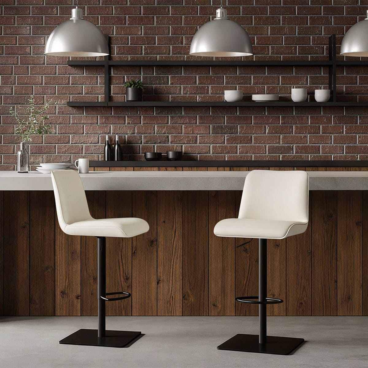 Lola Real Leather Bar Stool Cream