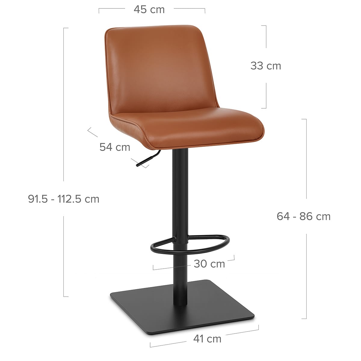 Lola Real Leather Bar Stool Tan