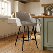 Tabouret de Bar Tissu - Lopez Gris 