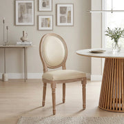 Louis Dining Cream Real Leather