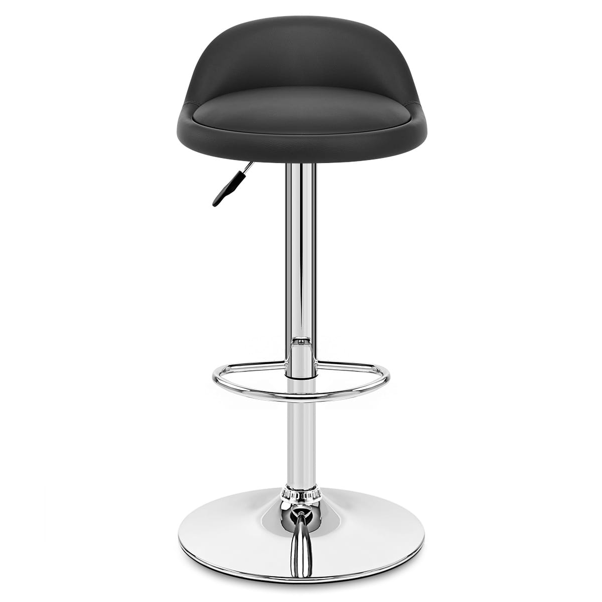 Chaise de Bar Cuir Chrome - Lulu Noir