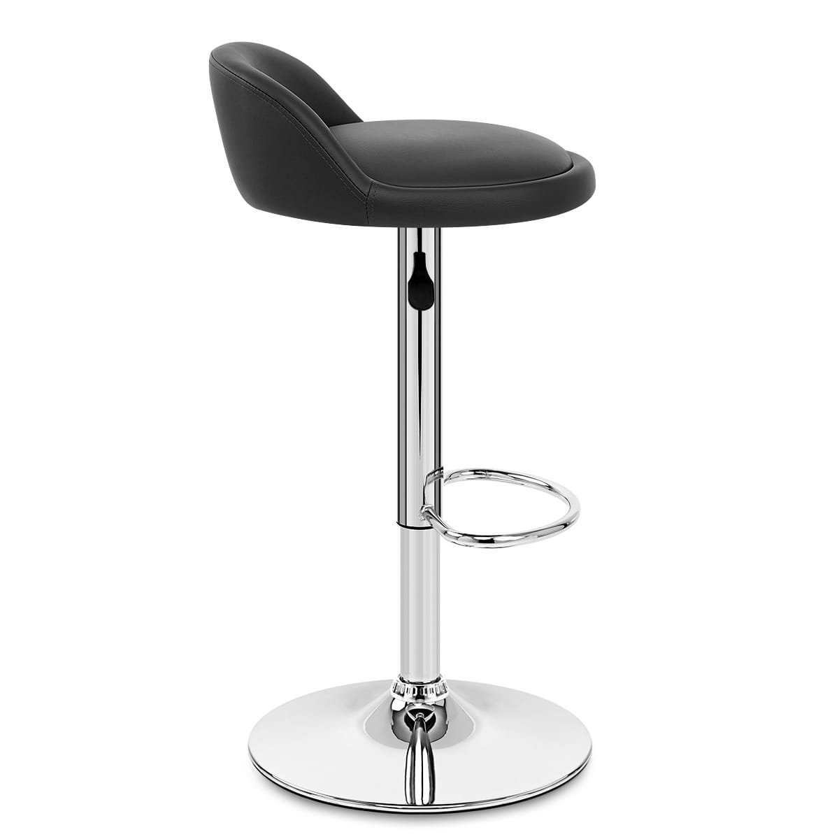 Chaise de Bar Cuir Chrome - Lulu Noir