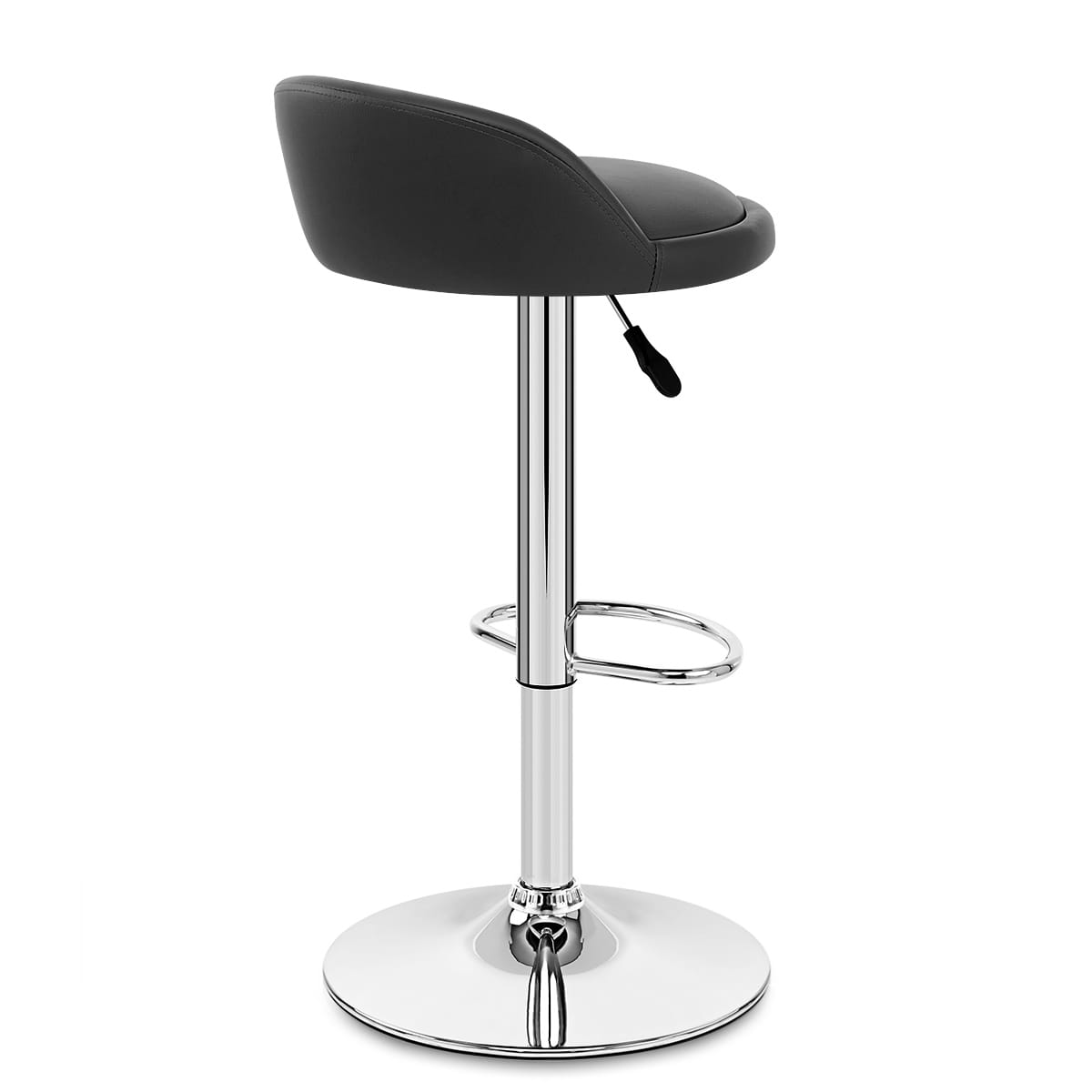 Chaise de Bar Cuir Chrome - Lulu Noir